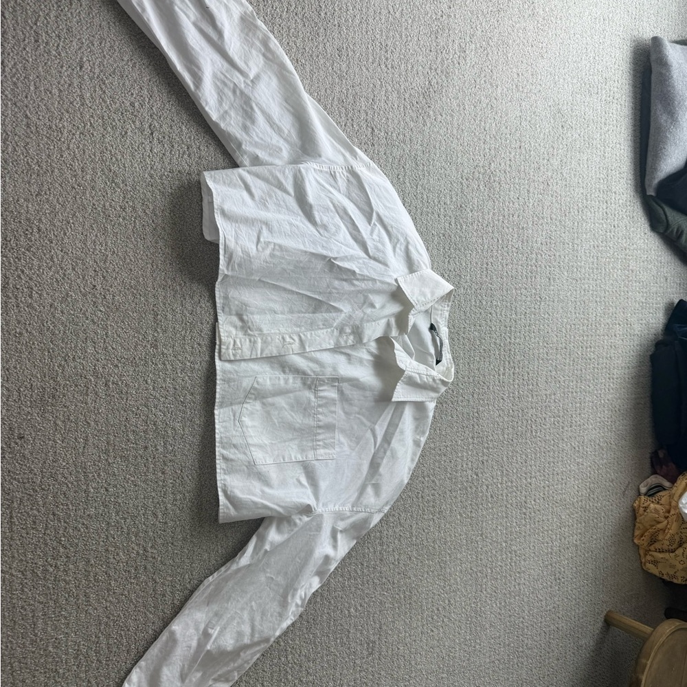 Zara Off-White Button-Down Shirt